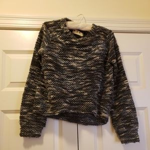 Mike Gonzalez cropped blue and white sweater. XS.